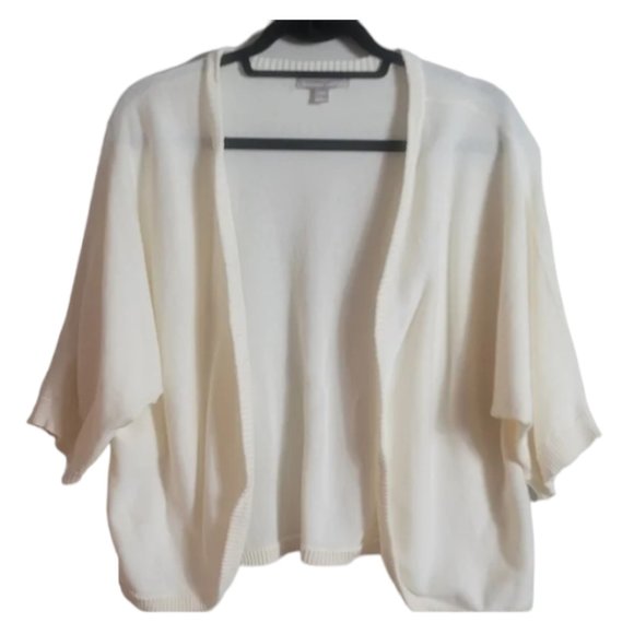 Woman Within Sweaters - Women Within Cream Sweater with  Dolman Sleeves, Size 18/20